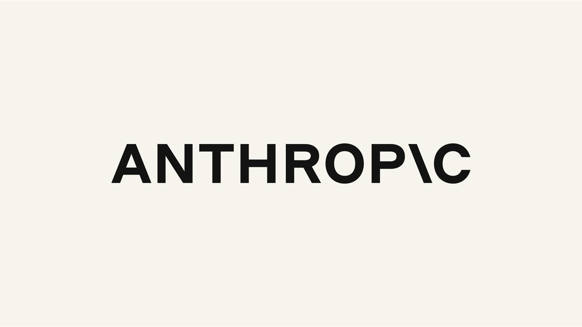 Logotipo da Anthropic em letras pretas sobre fundo bege claro